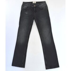 BDG Urban Outfitters Black Distressed Straight Leg Jeans Washed Denim Size 28